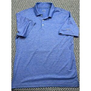 Walter Hagen Men's Blue Polo Shirt Size M Short Sleeve Button-Up Collar Classic